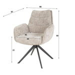Armstoel lounge met draaifunctie.  Rich zandkleur stof