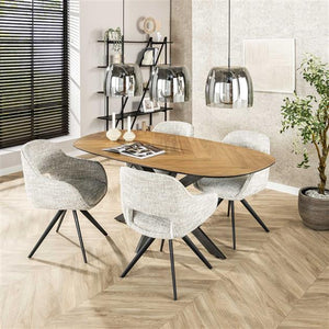 Armstoel spring draaibaar. Eagle stof gebroken wit