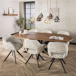 Armstoel spring draaibaar. Eagle stof gebroken wit