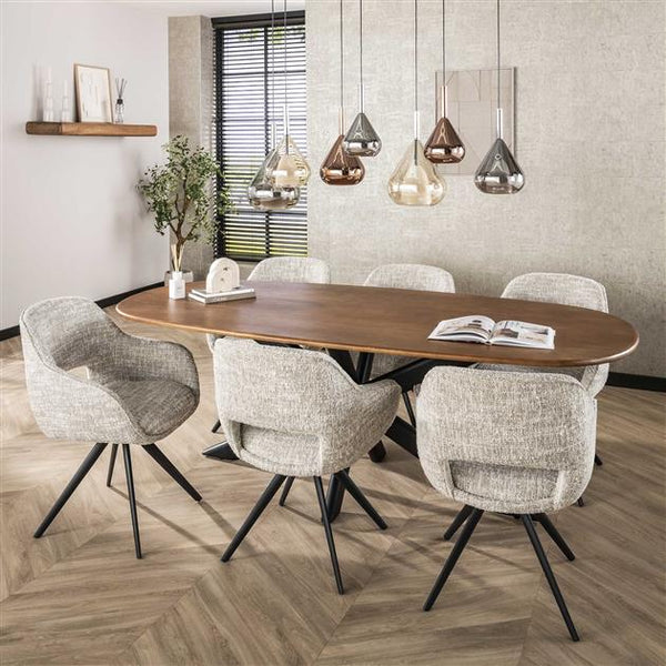 Armstoel spring draaibaar. Eagle stof gebroken wit