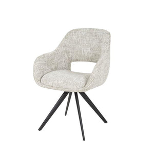 Armstoel spring draaibaar. Eagle stof gebroken wit