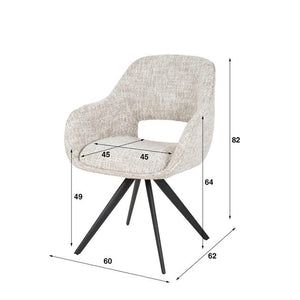 Armstoel spring draaibaar. Eagle stof gebroken wit