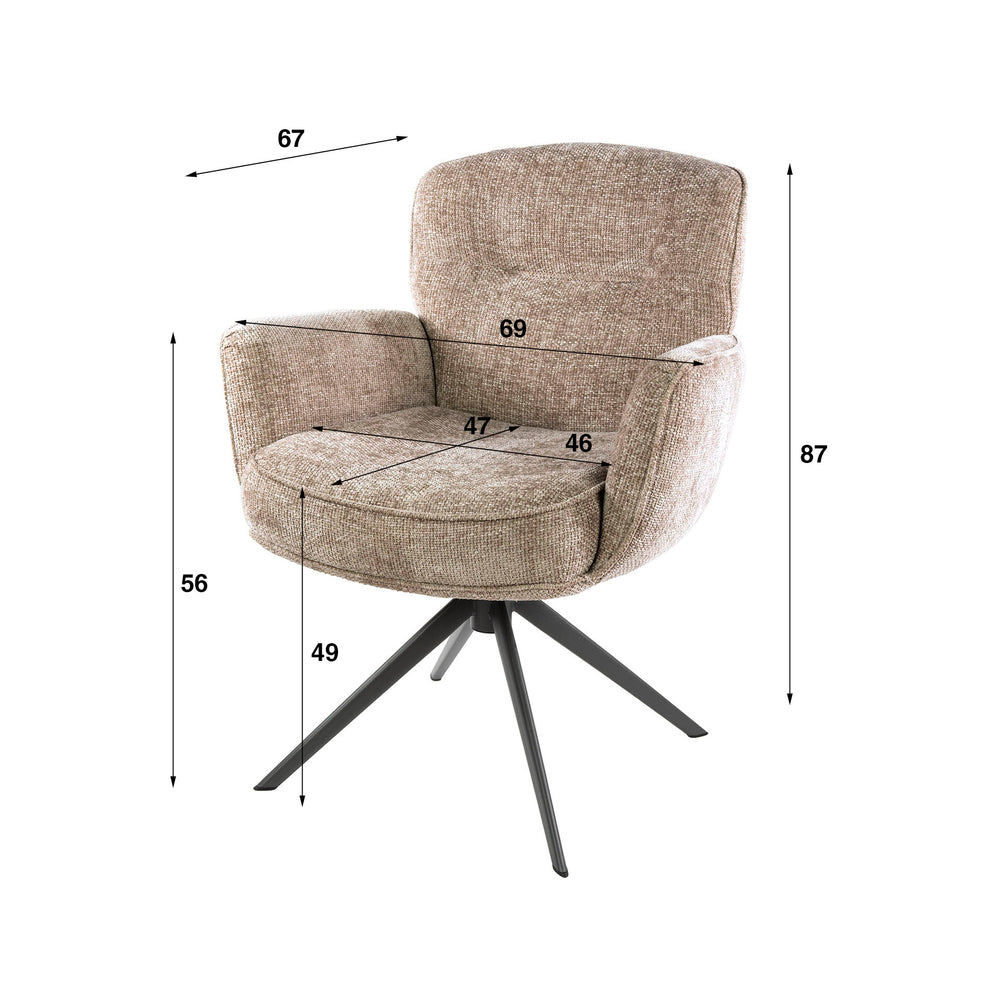 Armstoel Forza draaibaar - Hoven zand