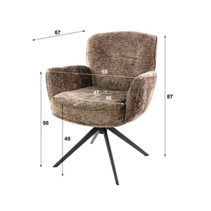 Armstoel Forza draaibaar - Hoven champagne