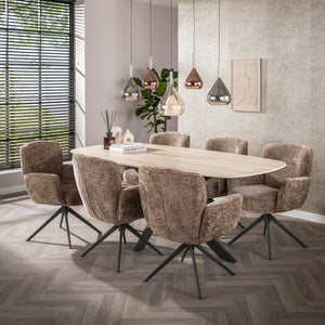 Armstoel Forza draaibaar - Hoven champagne