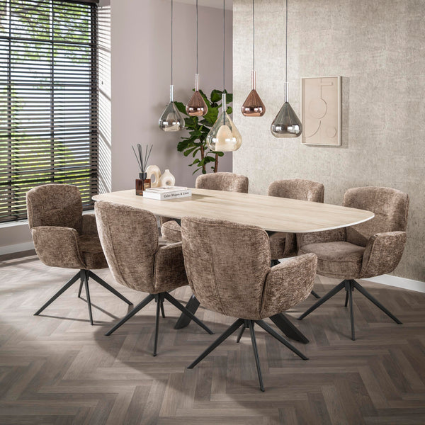 Armstoel Forza draaibaar - Hoven champagne