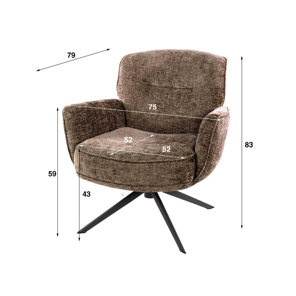 Fauteuil Forza draaibaar - Hoven champagne