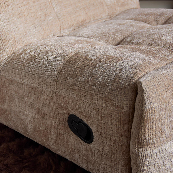 Relaxfauteuil Mila handmatig & draaibaar met unieke schommelstand - Beige stof