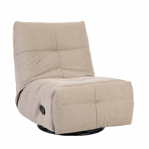 Relaxfauteuil Izzy handmatig & draaibaar met unieke schommelstand - Taupe stof