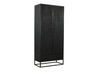 Wandkast mangohout zwart 90x45x200 cm 2 dr,1 la (magazijn opruiming)