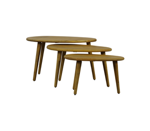 Salontafel set mangohout organisch 3 delig 70,60,50 cm (Magazijn sale)