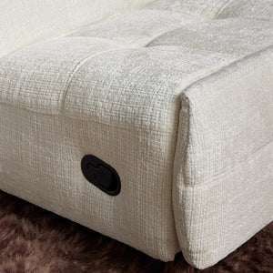 Relaxfauteuil Mila handmatig & draaibaar met unieke schommelstand - Witte stof (Off white)