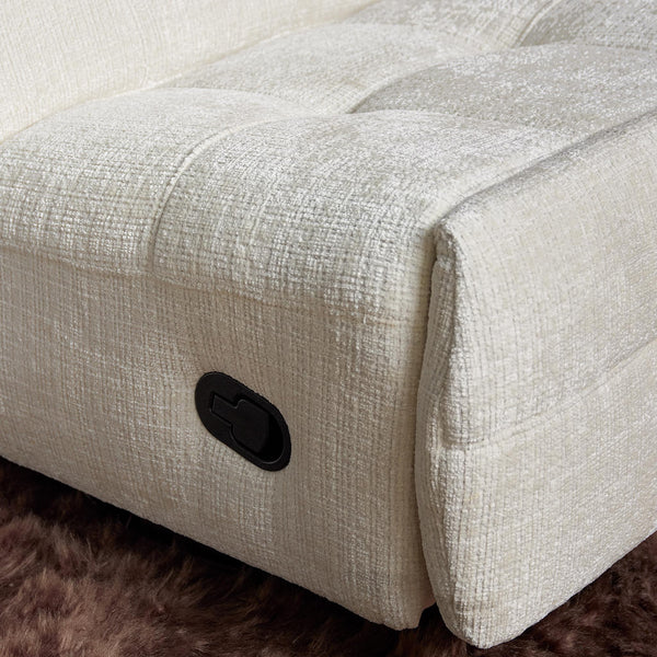 Relaxfauteuil Mila handmatig & draaibaar met unieke schommelstand - Witte stof (Off white)