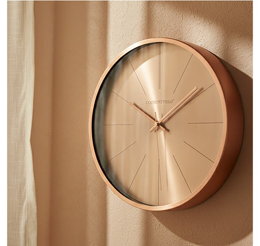 Wandklok Copper S rond roze/goud Countryfield Ø35 cm