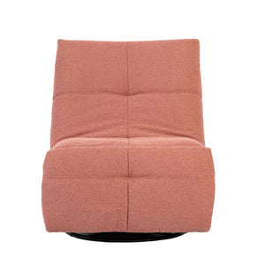 Relaxfauteuil Izzy handmatig & draaibaar met unieke schommelstand - Roze stof