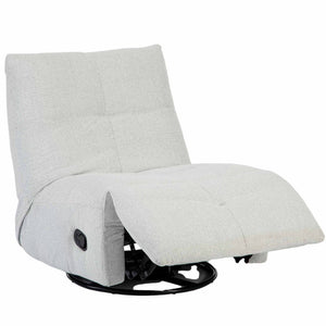 Relaxfauteuil Izzy handmatig & draaibaar met unieke schommelstand - Lichtgrijze stof