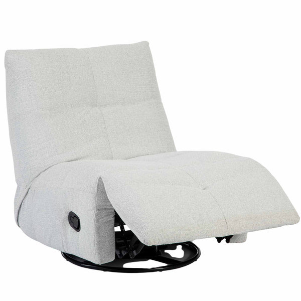 Relaxfauteuil Izzy handmatig & draaibaar met unieke schommelstand - Lichtgrijze stof