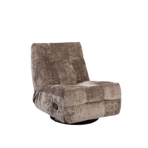 Relaxfauteuil Mila handmatig & draaibaar met unieke schommelstand - Bruine stof