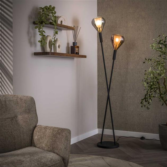 Vloerlamp Wings 2-lichts / Zwart