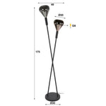 Vloerlamp Wings 2-lichts / Zwart