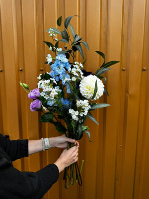 Boeket kunstbloemen - Wit/paars - Boeket A