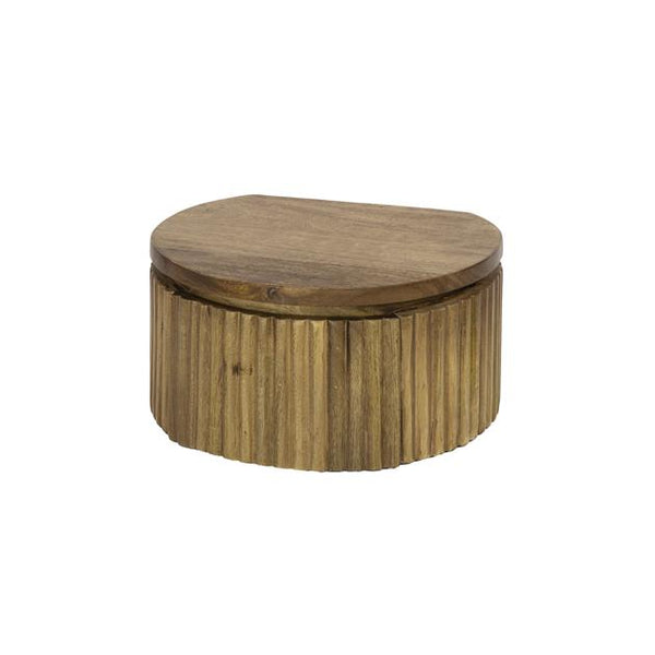 Nachtkastje hangend 1L wave rond XS / Massief mango zandkleur