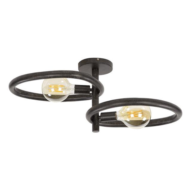 Plafondlamp Pebble 2-lichts / Artic zwart