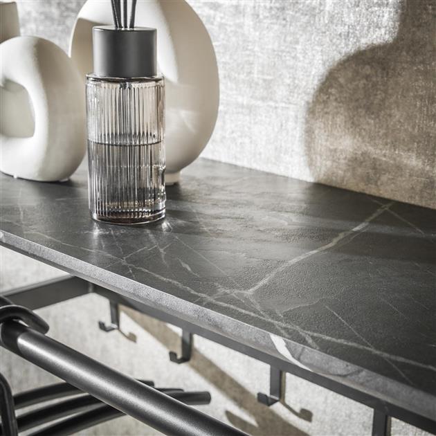 Kapstok roede 6 haaks / 3D zwart bruin