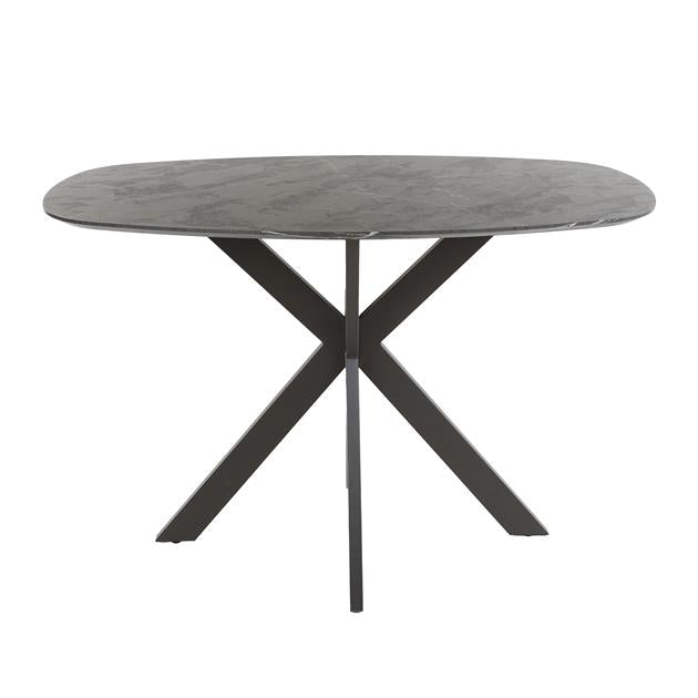 Bartafel Onyx Cross deens ovaal 140x80 cm / 3D melamine graphite