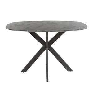 Bartafel Onyx Cross deens ovaal 140x80 cm / 3D melamine graphite