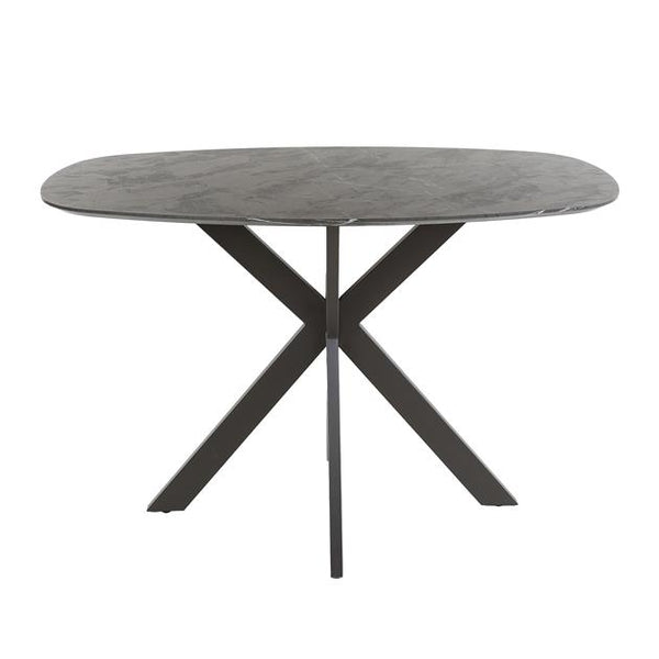 Bartafel Onyx Cross deens ovaal 140x80 cm / 3D melamine graphite