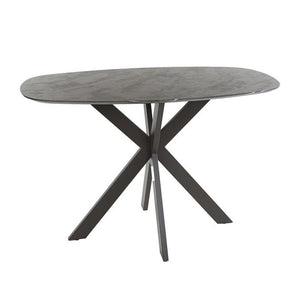 Bartafel Onyx Cross deens ovaal 140x80 cm / 3D melamine graphite