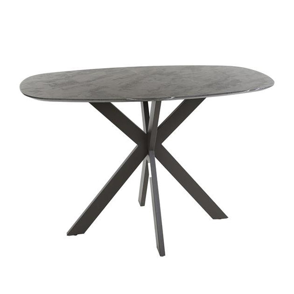 Bartafel Onyx Cross deens ovaal 140x80 cm / 3D melamine graphite