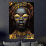 Glasschilderij vrouw/goud 80x120 cm