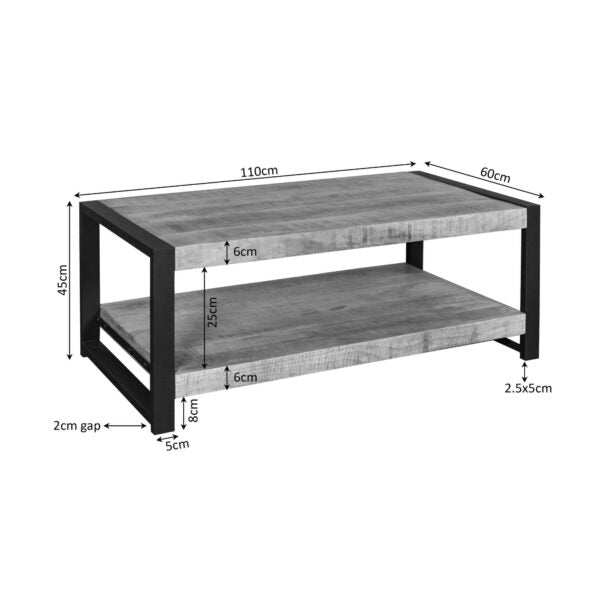 Salontafel Boaz mangohout 110x60x45 cm (magazijn opruiming)