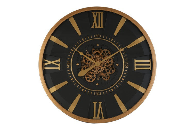 Grote radarklok Momento rond zwart/goud Countryfield XL Ø80 cm (NIEUW)