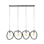 Hanglamp 4 lichts organic steel / Artic zwart