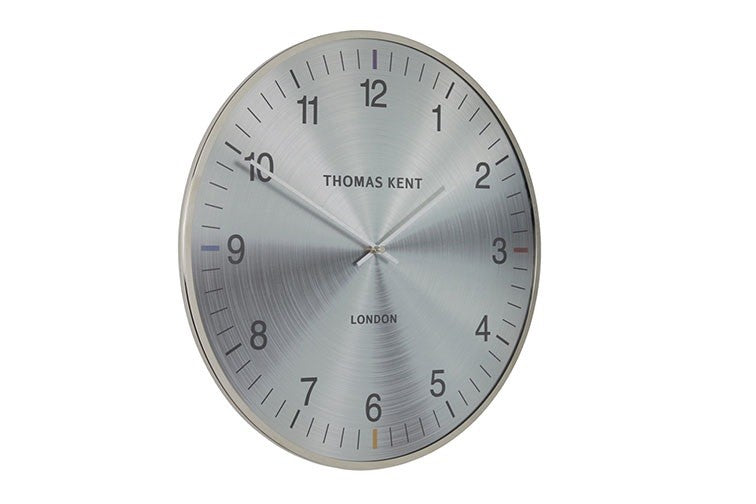 Thomas Kent wandklok "Oyster" rond grijs/zilver small  - Ø40CM