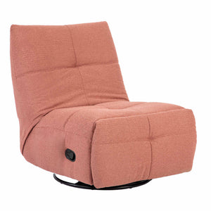Relaxfauteuil Izzy handmatig & draaibaar met unieke schommelstand - Roze stof