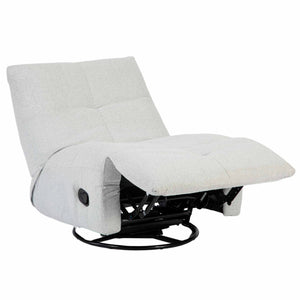 Relaxfauteuil Izzy handmatig & draaibaar met unieke schommelstand - Lichtgrijze stof