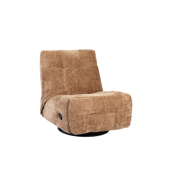 Relaxfauteuil Mila handmatig & draaibaar met unieke schommelstand - Cinnamon stof