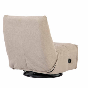 Relaxfauteuil Izzy handmatig & draaibaar met unieke schommelstand - Taupe stof