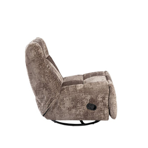 Relaxfauteuil Mila handmatig & draaibaar met unieke schommelstand - Bruine stof