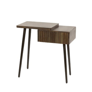 Nachtkastje Carve 1 lade  / Massief acacia drift brown (links)