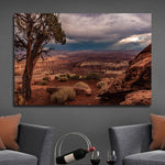 Glasschilderij Woestijn landschap Canyon met uniek 3D reliëf 120x80 cm