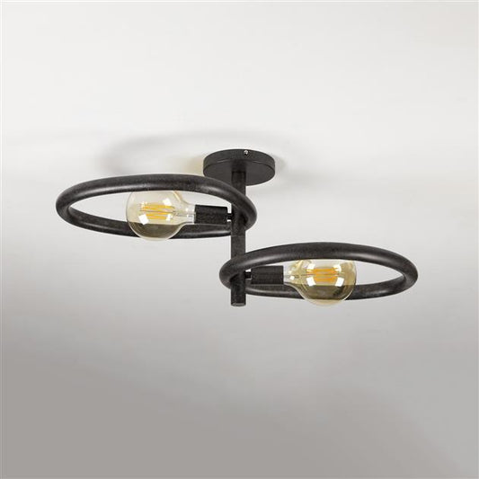 Plafondlamp Pebble 2-lichts / Artic zwart