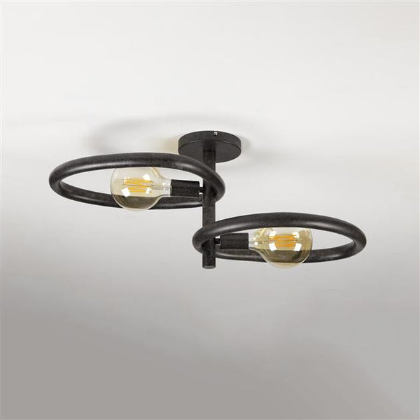 Plafondlamp Pebble 2-lichts / Artic zwart