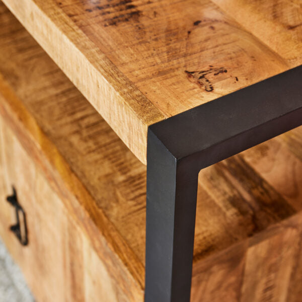 (TV) Dressoir mangohout 135x45x80 cm (magazijn opruiming)