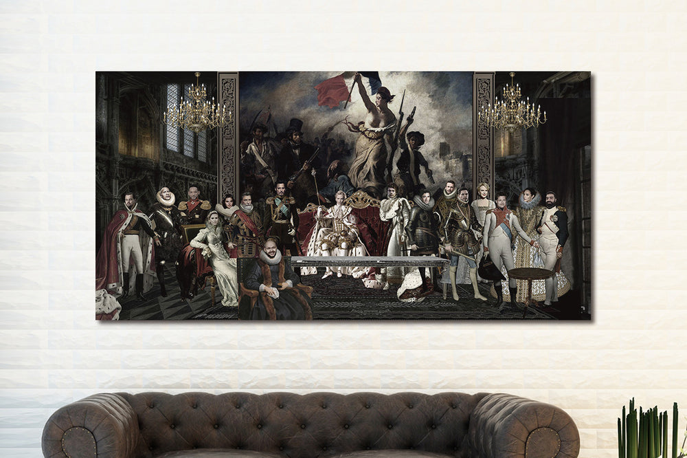 Glasschilderij Maffia/ ridderzaal middeleeuwen 160x80 cm