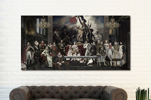 Glasschilderij Maffia/ ridderzaal middeleeuwen 160x80 cm